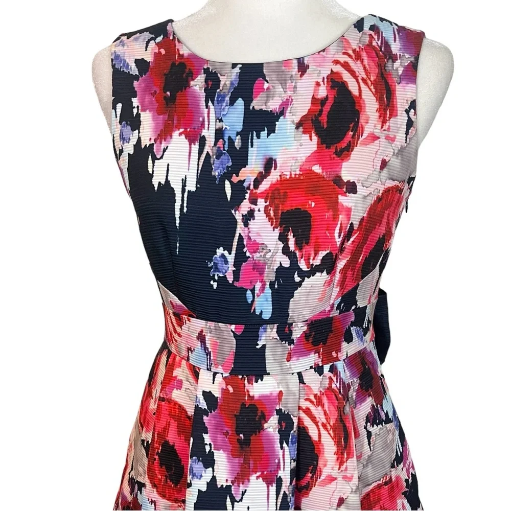 Kate Spade Floral Back Bow Fit & Flare Dress Dopamine Wedding Guest Date Night